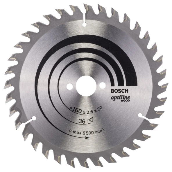 Bosch - Optiline Serisi Ahşap için Daire Testere Bıçağı 160*20/16 mm 36 Diş ürün görseli 1