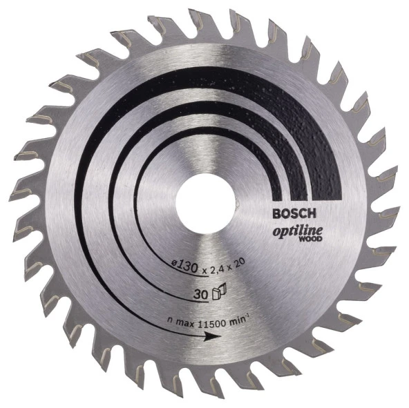 Bosch - Optiline Serisi Ahşap için Daire Testere Bıçağı 130*20/16 mm 30 Diş ürün görseli 1