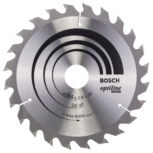 Bosch - Optiline Serisi Ahşap için Daire Testere Bıçağı 184*30 mm 24 Diş ürün görseli 1
