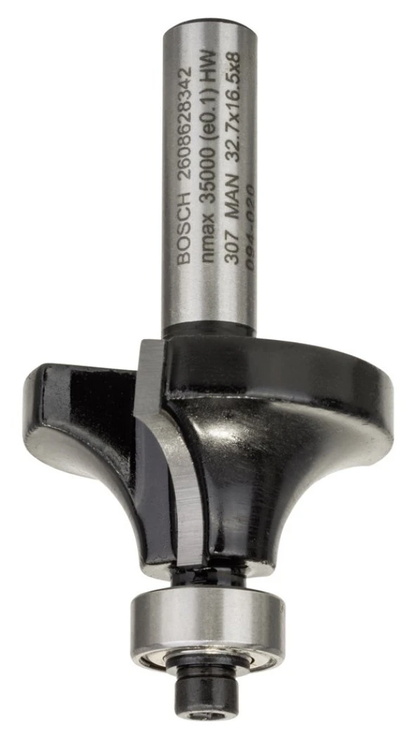 Bosch - Standard Seri Ahşap İçin Çift Oluklu, Sert Metal Bilya Yataklı Yuvarlama Frezesi 8*10*57 mm ürün görseli 1