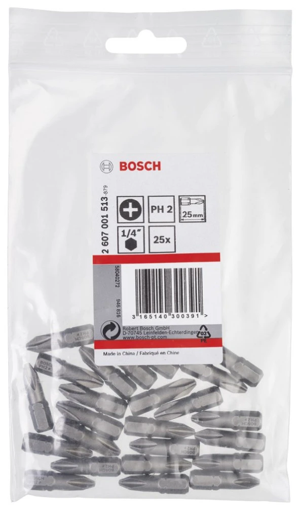 Bosch - Extra Hard Serisi Vidalama Ucu PH2*25 mm 25'li - Resim 2