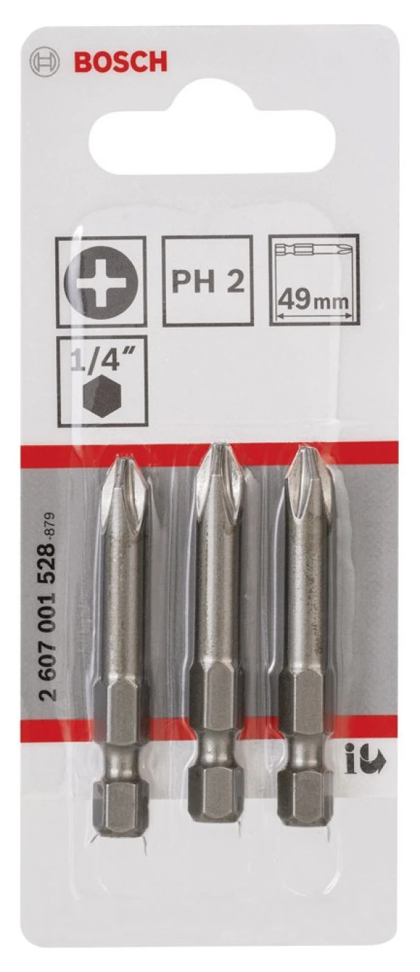 Bosch - Extra Hard Serisi Vidalama Ucu PH2*49 mm 3'lü - Resim 2