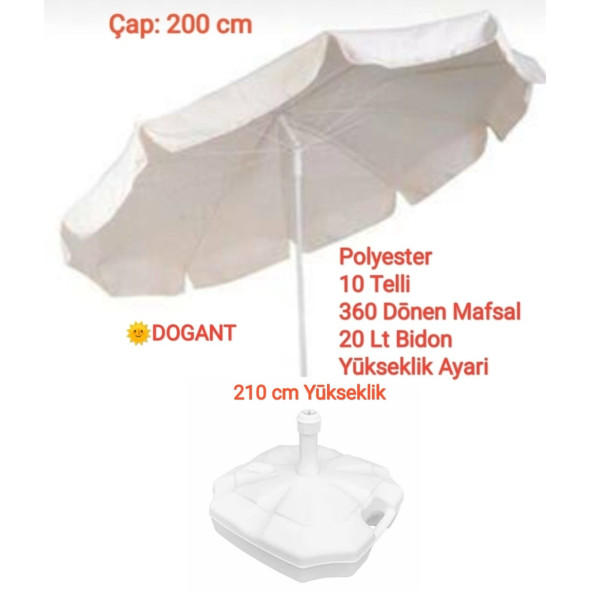 Havuz Plaj Bahçe Balkon Güneş Şemsiyesi + Bidonlu ürün görseli 1