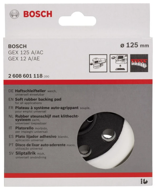 Bosch - 125 mm Zımpara Tabanı Yumuşak (GEX) - Resim 2