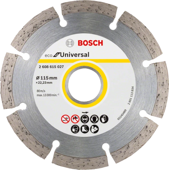 Bosch - Ekonomik Seri 9+1 Genel Yapı Malzemeleri İçin Elmas Kesme Diski 115 mm ürün görseli 1