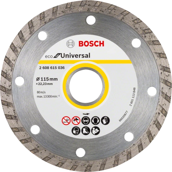 Bosch - Ekonomik Seri 9+1 Genel Yapı Malzemeleri İçin Elmas Kesme Diski 115 mm Turbo ürün görseli 1