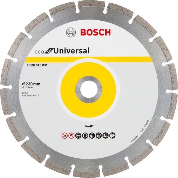 Bosch - Ekonomik Seri Genel Yapı Malzemeleri İçin Elmas Kesme Diski 230 mm ürün görseli 1