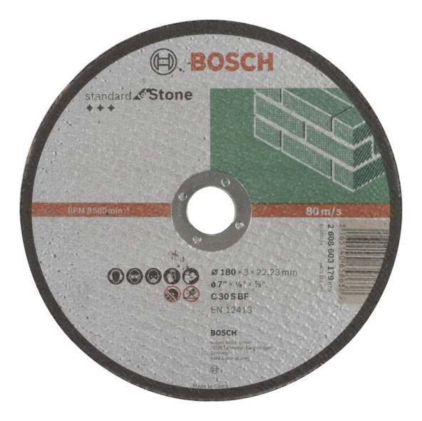 Bosch - 180*3,0 mm Standard Seri Düz Taş Kesme Diski (Taş) ürün görseli 1