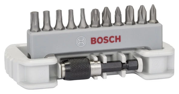 Bosch - 11 Parça ExtraHard Vidalama Ucu Seti + Hızlı Değiştirmeli Tutucu ürün görseli 1