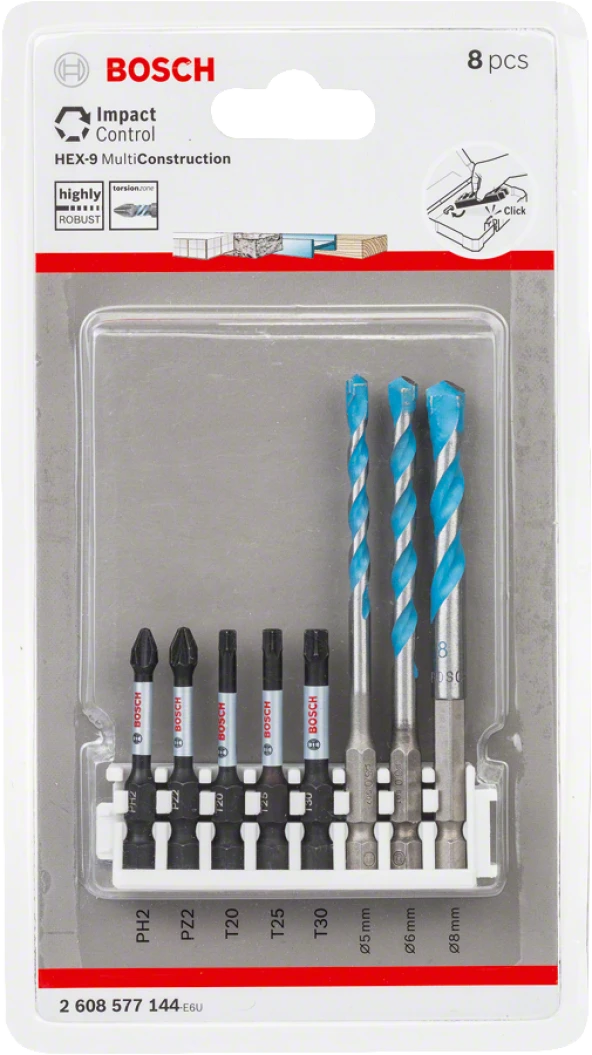 Bosch - Impact Control Serisi HEX-9 MC/Power Bit Karışık 8'li Set - Resim 2