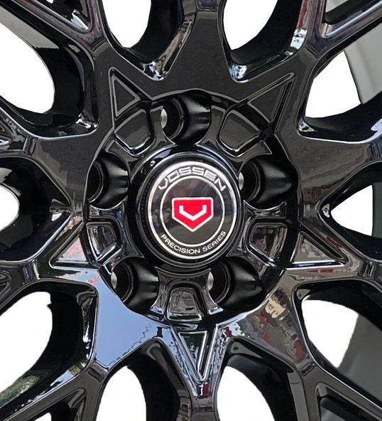 Jant Göbek Arma Vossen Black Sticker 4'lü Set - Resim 2