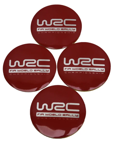 Jant Göbek Arma WRC Red Sticker 4'lü Set - Resim 3