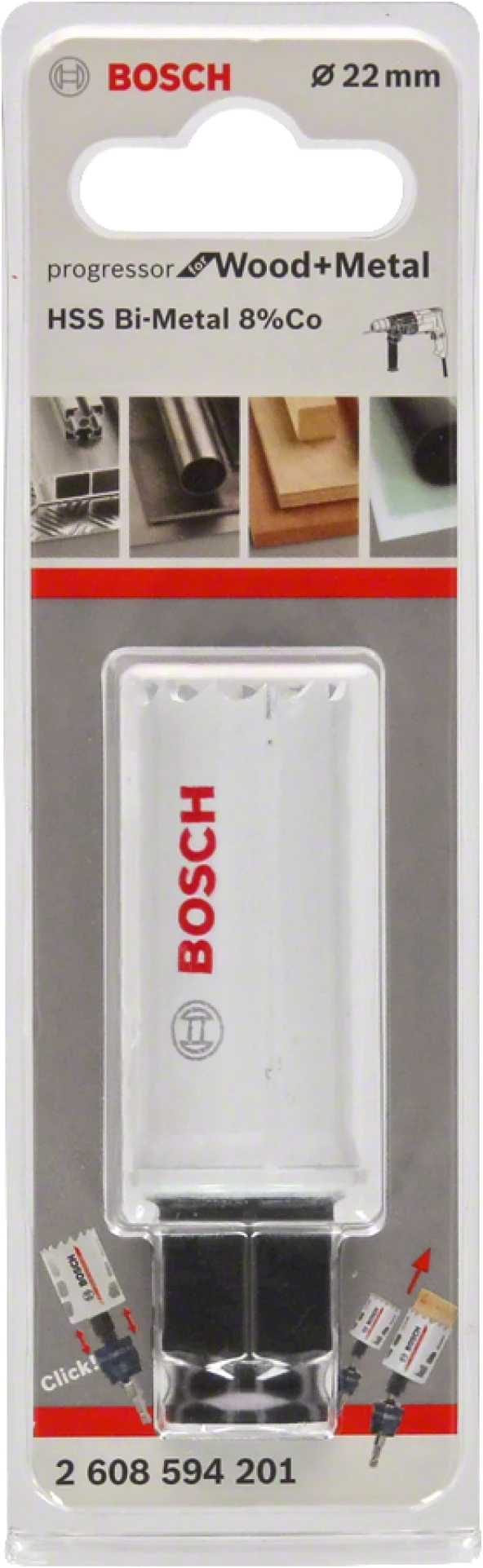 Bosch - Yeni Progressor Serisi Ahşap ve Metal için Delik Açma Testeresi (Panç) 22 mm ürün görseli 1