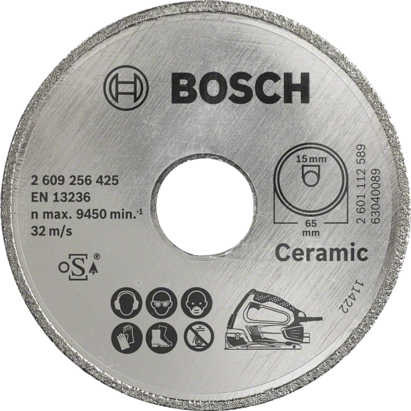 Bosch - Seramik İçin PKS 16 Multi Uyumlu Elmas Kesme Diski 65 x 15mm ürün görseli 1