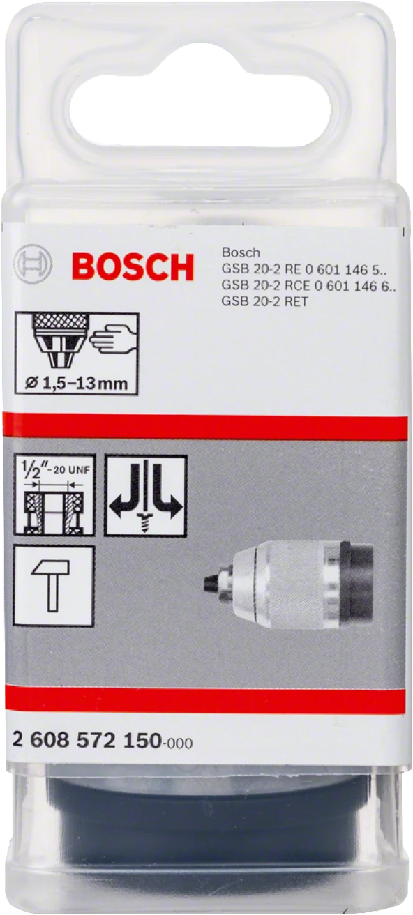 Bosch - 1/2''-20 - 1,5-13 mm Supra Mandren Krom. ürün görseli 1