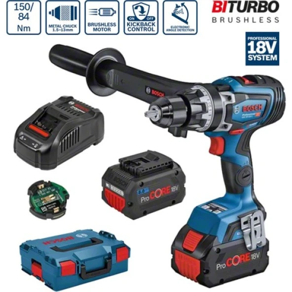 Bosch GSB 18V-150 C Çift Akülü 8 Ah Darbeli Vidalama Makinesi 06019J5105 ürün görseli 1