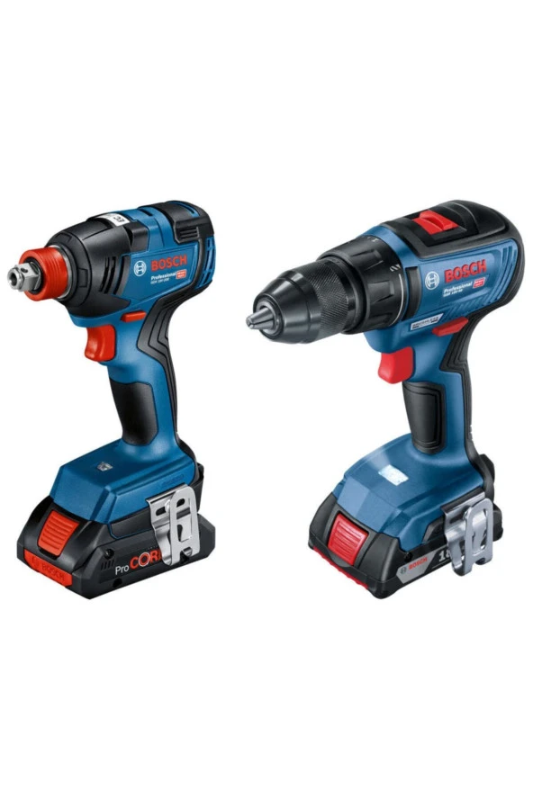 Bosch GSR 18V-50 Akülü Vidalama + GDX 18V-200 Akülü Somun Sıkma + 2x4.0Ah Akü + Akü Şarjı + L-Boxx Set ürün görseli 1