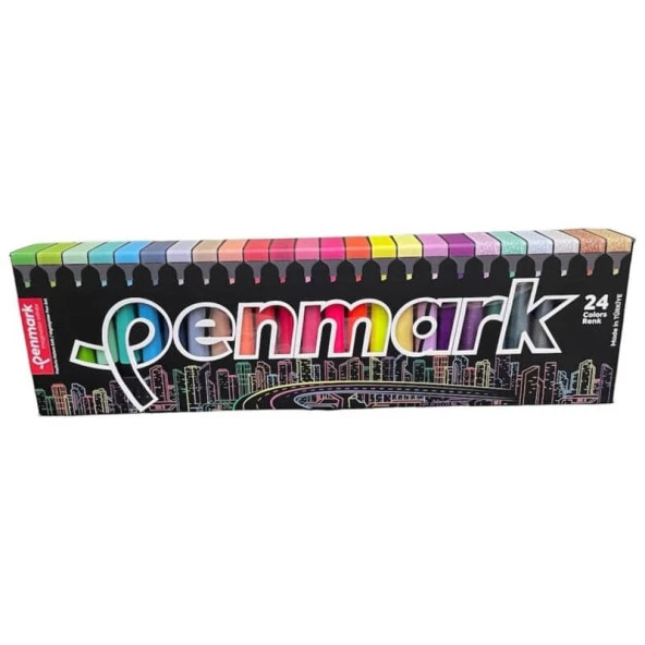 Penmark Fosforlu Kalem 24 Renk Set Süper Kutu ürün görseli 1