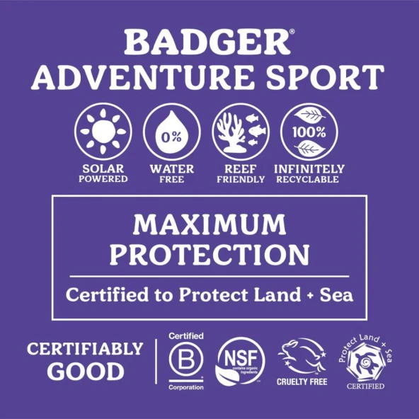 BADGER SPF50 ADVENTURE SPORT SUNCREEN CREAM 87ml - Resim 3
