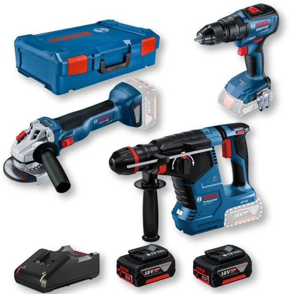 Bosch GBH 187 + GWS 18V-10 + GSR 18V-50 Vidalama Kırıcı Taşlama Seti - 0615990N42 ürün görseli 1