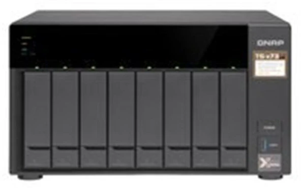 QNAP TS-873AU-RP-4GB Ram 8 HDD Yuvalı Siyah  Rack Nas Çoklu Depolama Ünitesi ürün görseli 1