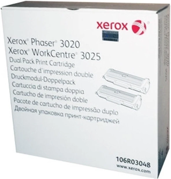 Xerox 106R03048 Phaser 3020-WC3025 Dual Pack Toner 2x1500 Sayfa ürün görseli 1