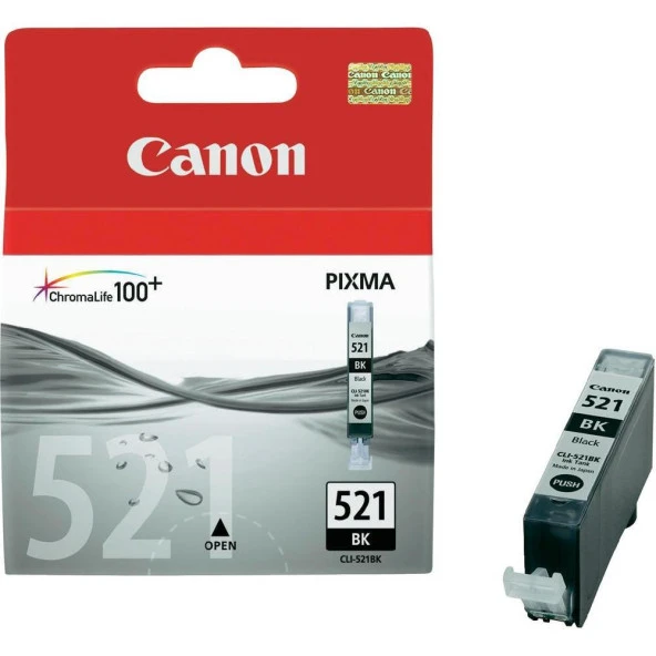 Canon CLI-521BK Black Siyah Mürekkep Kartuş MP260-540-550-560-620-630 MX860-870 ürün görseli 1
