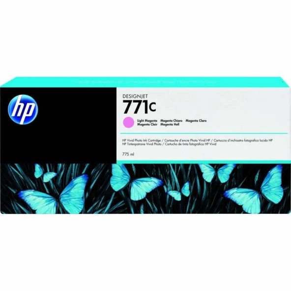 HP 771C Light Magenta Açık Kırmızı 775ML Plotter Kartuşu B6Y11A ürün görseli 1