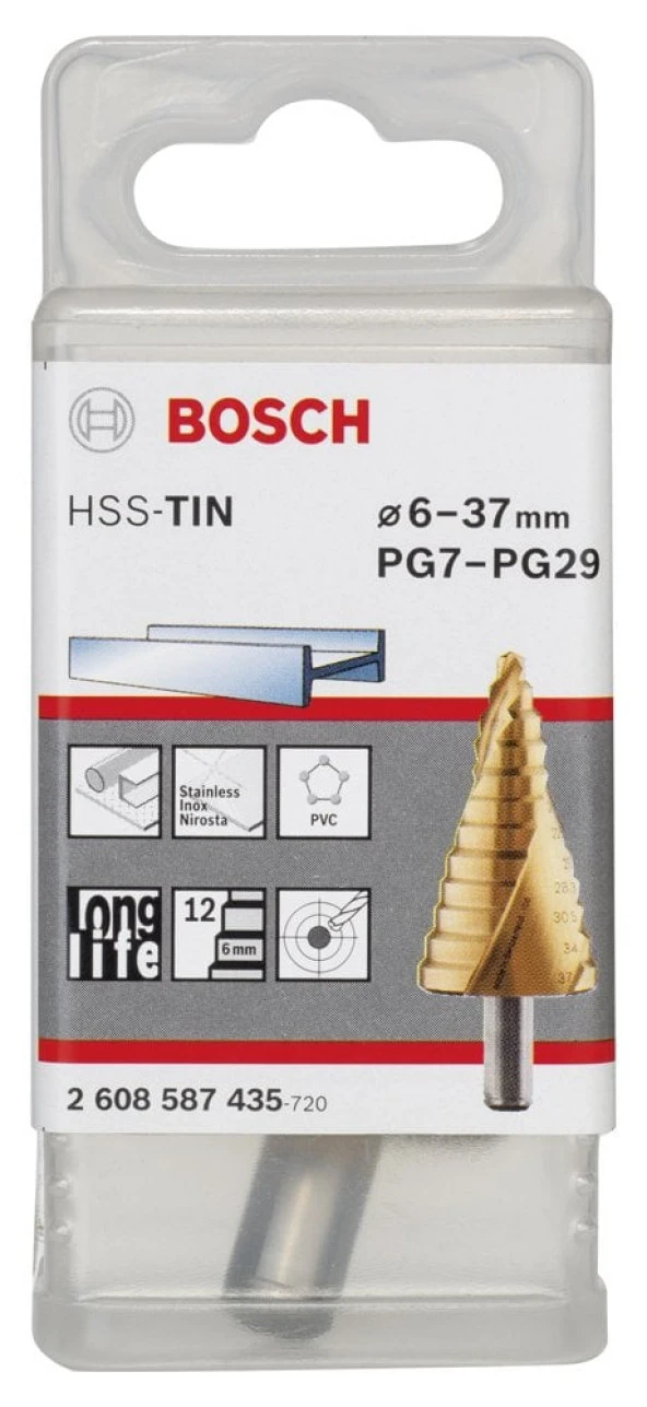 Bosch - HSS-TiN 12 Kademeli Matkap Ucu PG7-PG29 - Resim 2