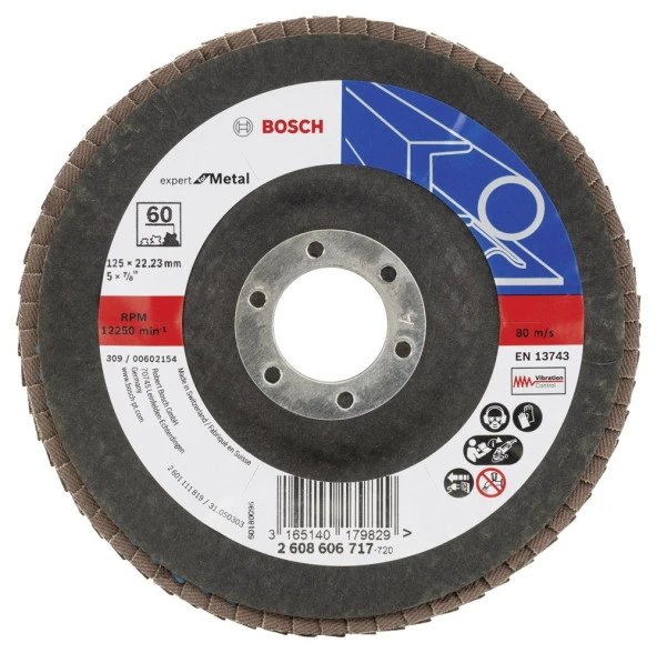 Bosch - 125 mm 60 Kum Expert Serisi Metal Flap Disk ürün görseli 1