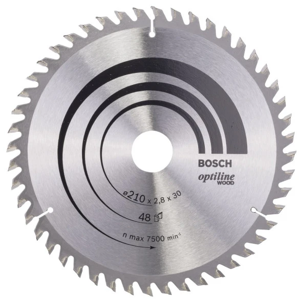 Bosch - Optiline Serisi Ahşap için Daire Testere Bıçağı 210*30 mm 48 Diş ürün görseli 1