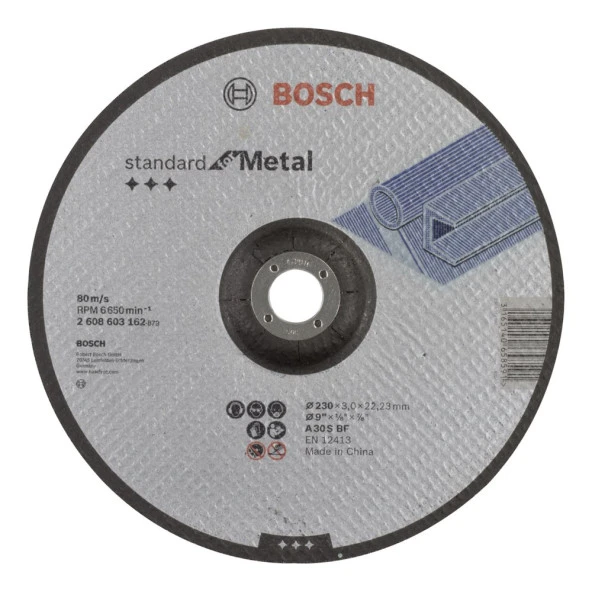 Bosch - 230*3,0 mm Standard Seri Bombeli Metal Kesme Diski (Taş) ürün görseli 1