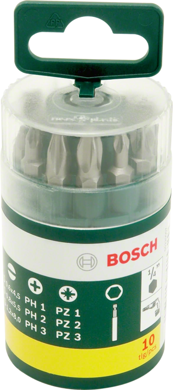 Bosch - 10 Parça Vidalama Ucu Seti (PH+PZ+S) - Resim 2