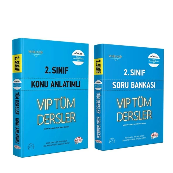 Editör Yayınları 2.Sınıf VİP Tüm Dersler Konu ve Soru Seti 2 Kitap ürün görseli 1