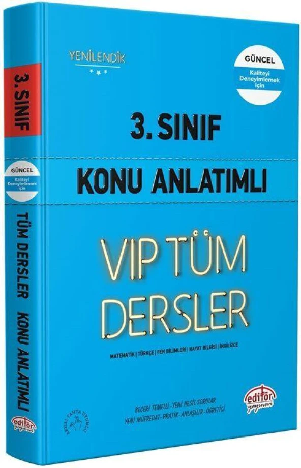 3. Sınıf VİP Tüm Dersler Konu Anlatımlı Editör Yayınları ürün görseli 1