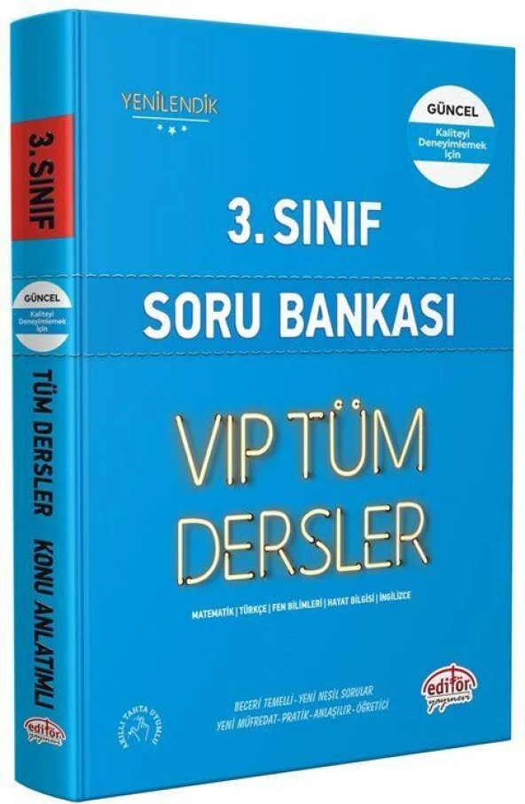 3. Sınıf VİP Tüm Dersler Soru Bankası Editör Yayınları ürün görseli 1