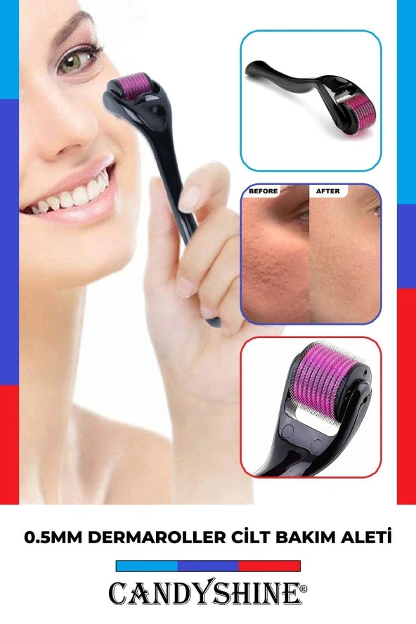 ® 0,5 Mm Deluxe Titanyum 540 Iğneli Cilt Yüz Vücut Saç Yenileyici Dermaroller Cilt Bakım Aleti ürün görseli 1