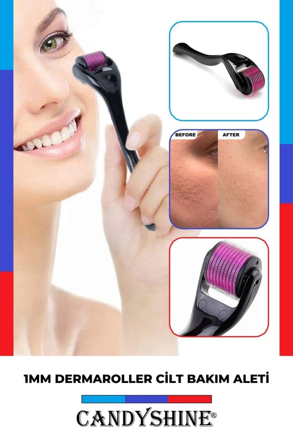 ® 1 Mm Deluxe Titanyum 540 Iğneli Cilt Yüz Vücut Saç Yenileyici Dermaroller Cilt Bakım Aleti ürün görseli 1