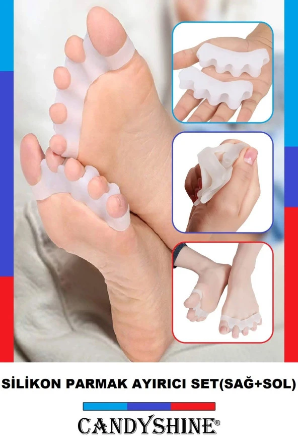 Ayak 5 Parmak Ayırıcı Makaralı Bunyon Silikon Geçmeli Gece Aparatı ürün görseli 1