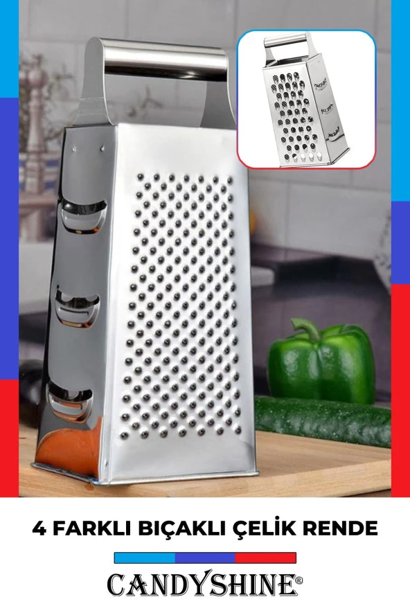 Paslanmaz Çelik Rende Lüx 4 Yönlü Ergonomik Paslanmaz Çelik Rende ürün görseli 1