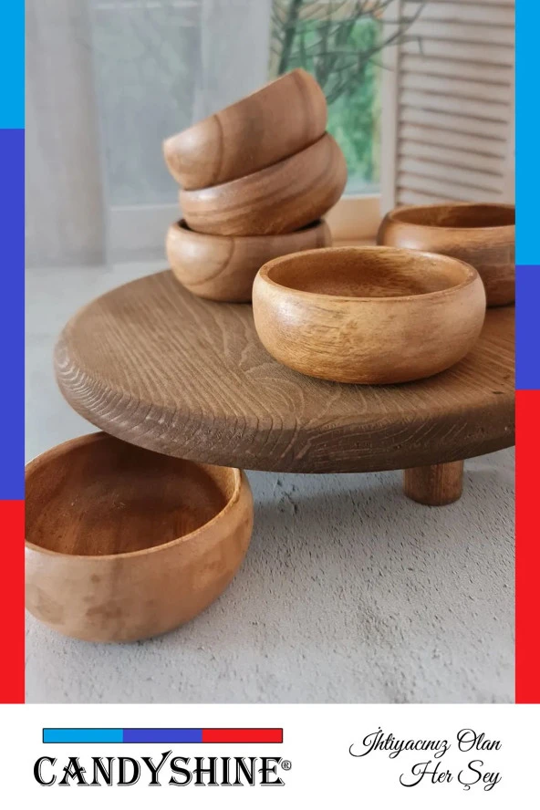 Lüx Ahşap Çerezlik Kuruyemiş Kasesi Çerez Tabağı Organik Bambu Kase Çerezlik ürün görseli 1