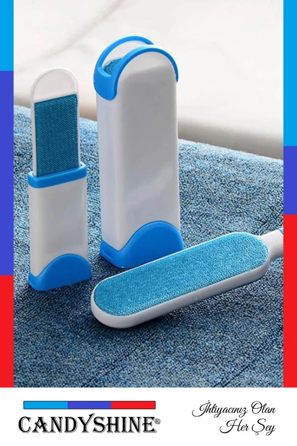 Deluxe Mucize Kedi Köpek Koltuk Kıyafet Halı Kıl Toz Tüy Toplayıcı Fırça Seti Premium Kalite ürün görseli 1