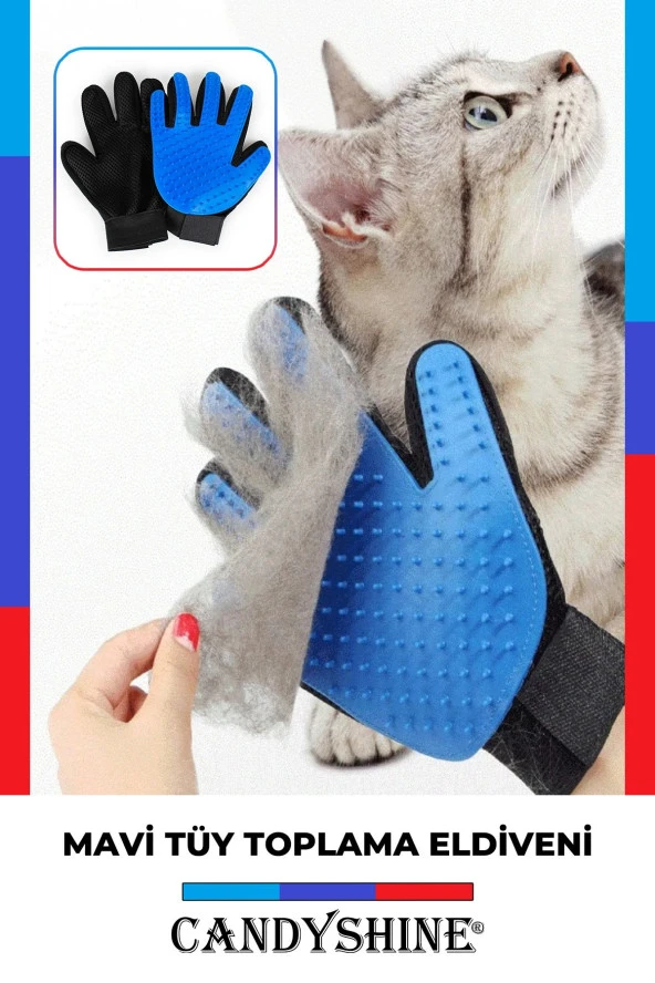 Deluxe Kedi Köpek Tüy Toplayıcı Masaj Yapıcı Tarak Eldiven Evcil Hayvan Tüy Toplama Tarak Eldiven ürün görseli 1