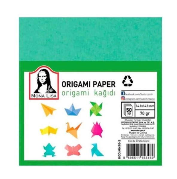 Südor Mona Lisa Origami Kağıdı 15X15 50 Yaprak ürün görseli 1