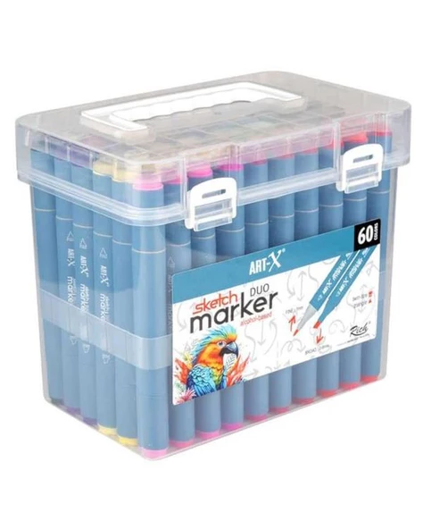 Rich Art X Sketch Marker Duo Çift Uçlu Marker Kalem 60 Renk Set 18050 ürün görseli 1