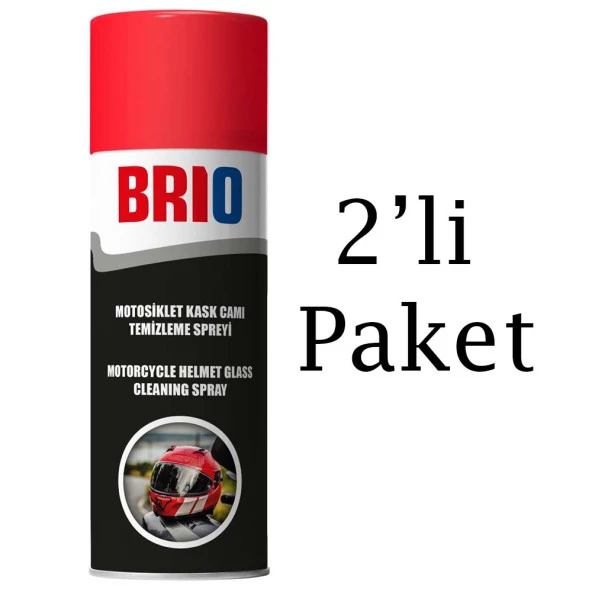 Brio Motosiklet Kask İçi, Kask Camı Temizleme Spreyi 200Ml 2'li Paket ürün görseli 1
