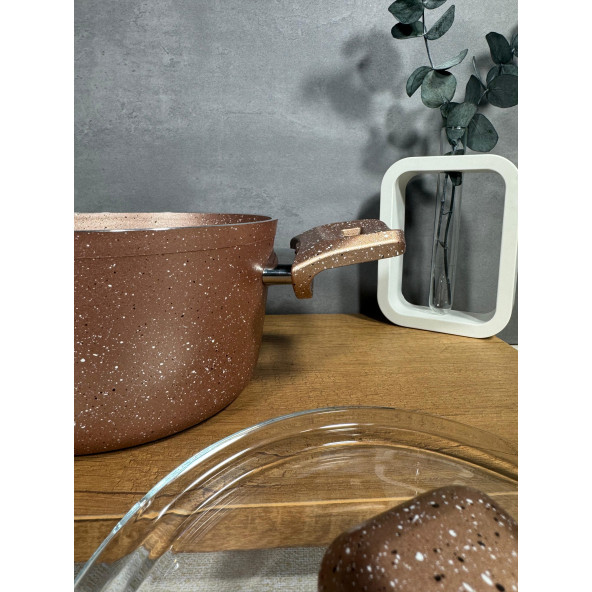 GRANİT 18 CM EZME DERİN TENCERE - Resim 3