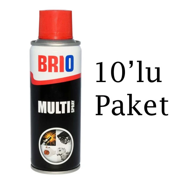 Brio Çok Amaçlı Sprey Multi Sprey Yağlayıcı, Koruyucu Yağlayıcı Ve Pas Sökücü Aerosol 200 Ml 10'lu Paket ürün görseli 1