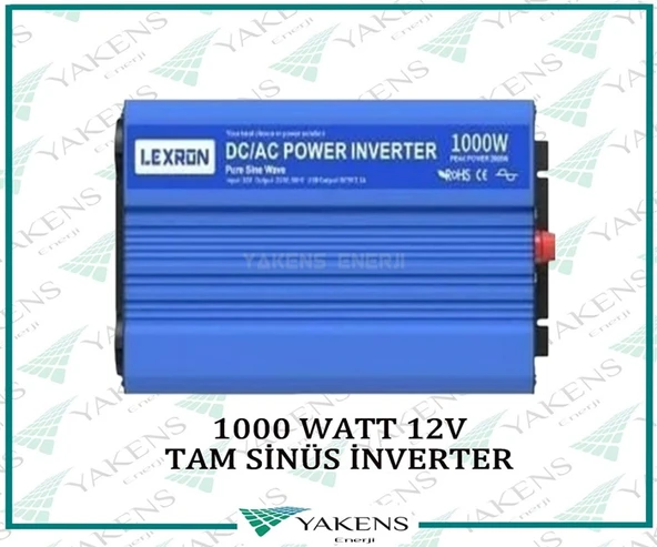 1000 Watt 12V Tam Sinüs İnverter Lexron ürün görseli 1