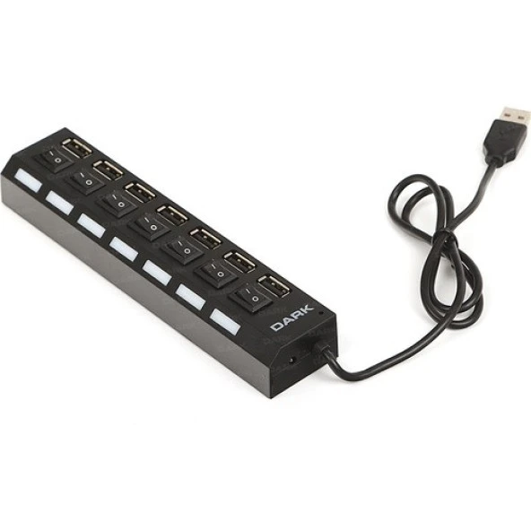 DARK Connect Master DK-AC-USB272 7port USB 2.0 Siyah USB Çoklayıcı Hub Anahtarlı ürün görseli 1